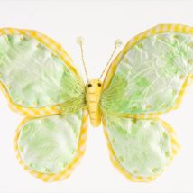 Farfalla stoffa giallo/verde cm.16