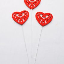 Pick cuore feltro rosso pz.3