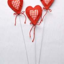 Pick cuore c/centroquadri cm.6,5 pz.6