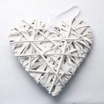 Cuore vimini bianco35x35 h4