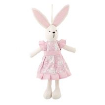 Coniglietta con vestito rosa cm.42