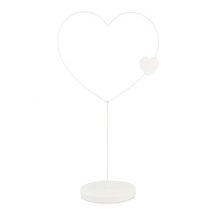 Cuore metallo biancocon base d.37 x h.65