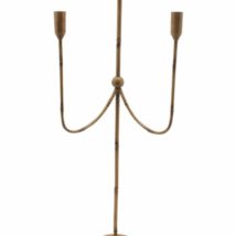 Candelabro 3braccia metallo simil bamboo h.73