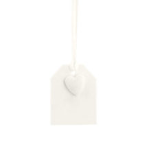 Tag soft bianco c/cuore cm.5x6,5 pz.12